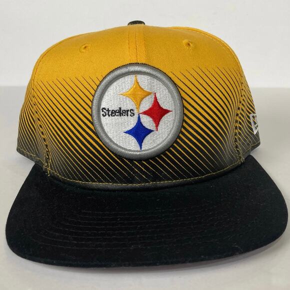 Pittsburgh Steelers New Era Dashed Lines Snapback Hat 9fifty Cap Yellow Black - Picture 1 of 10